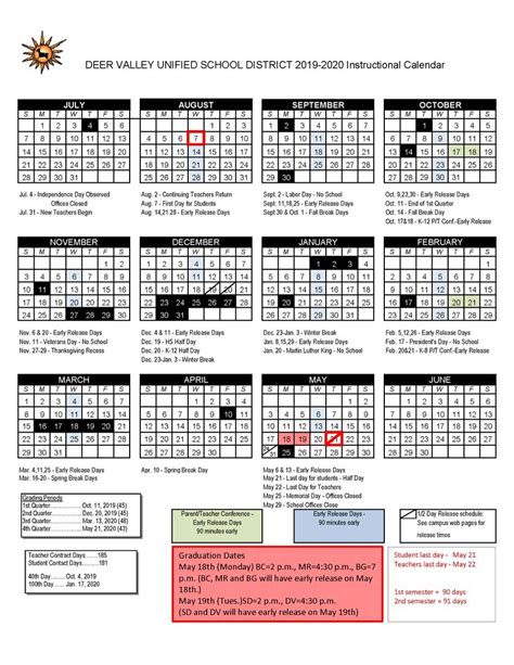 Burton Valley Elementary Calendar